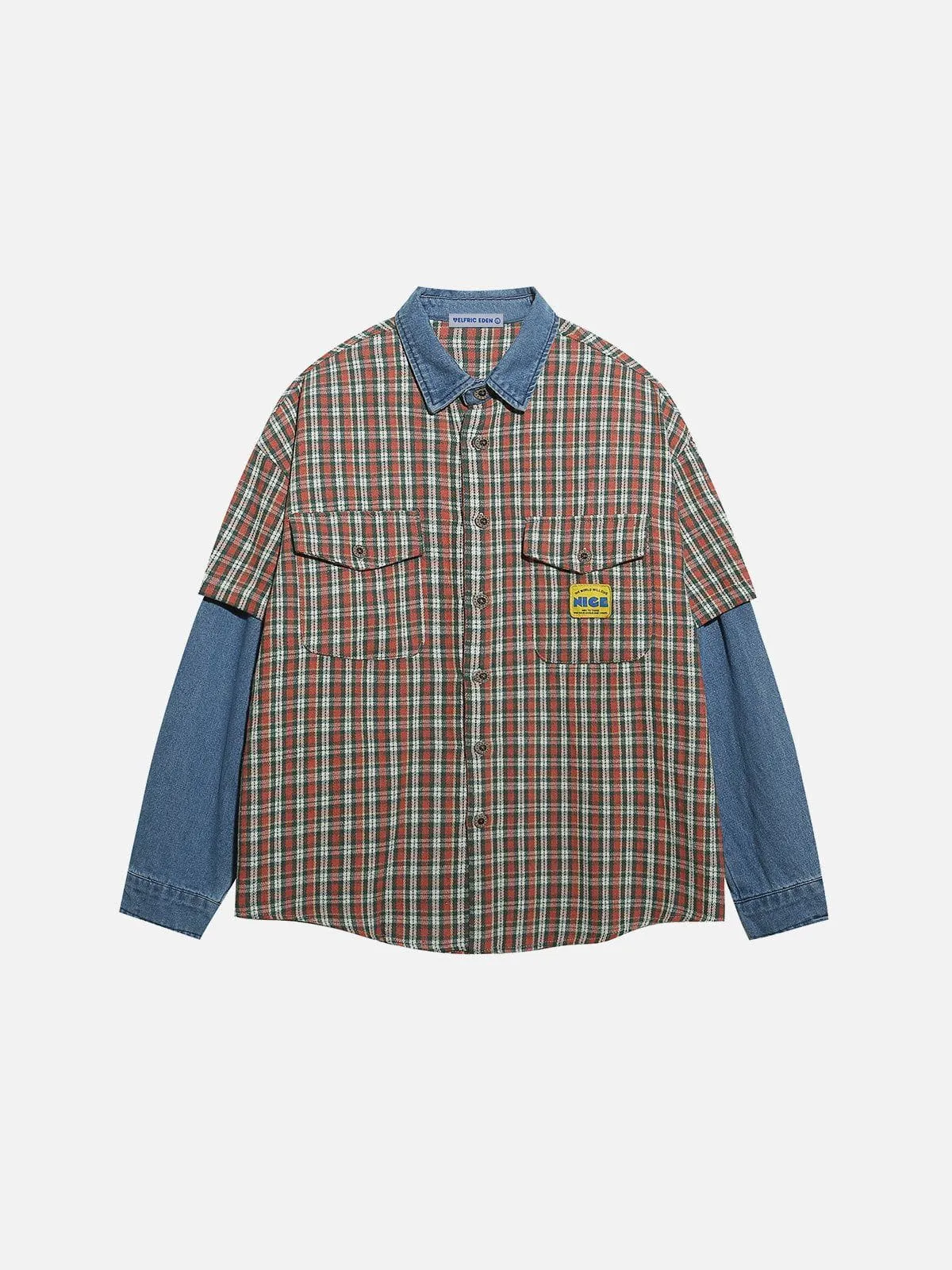 Aelfric Eden Denim Plaid Long Sleeve Shirt