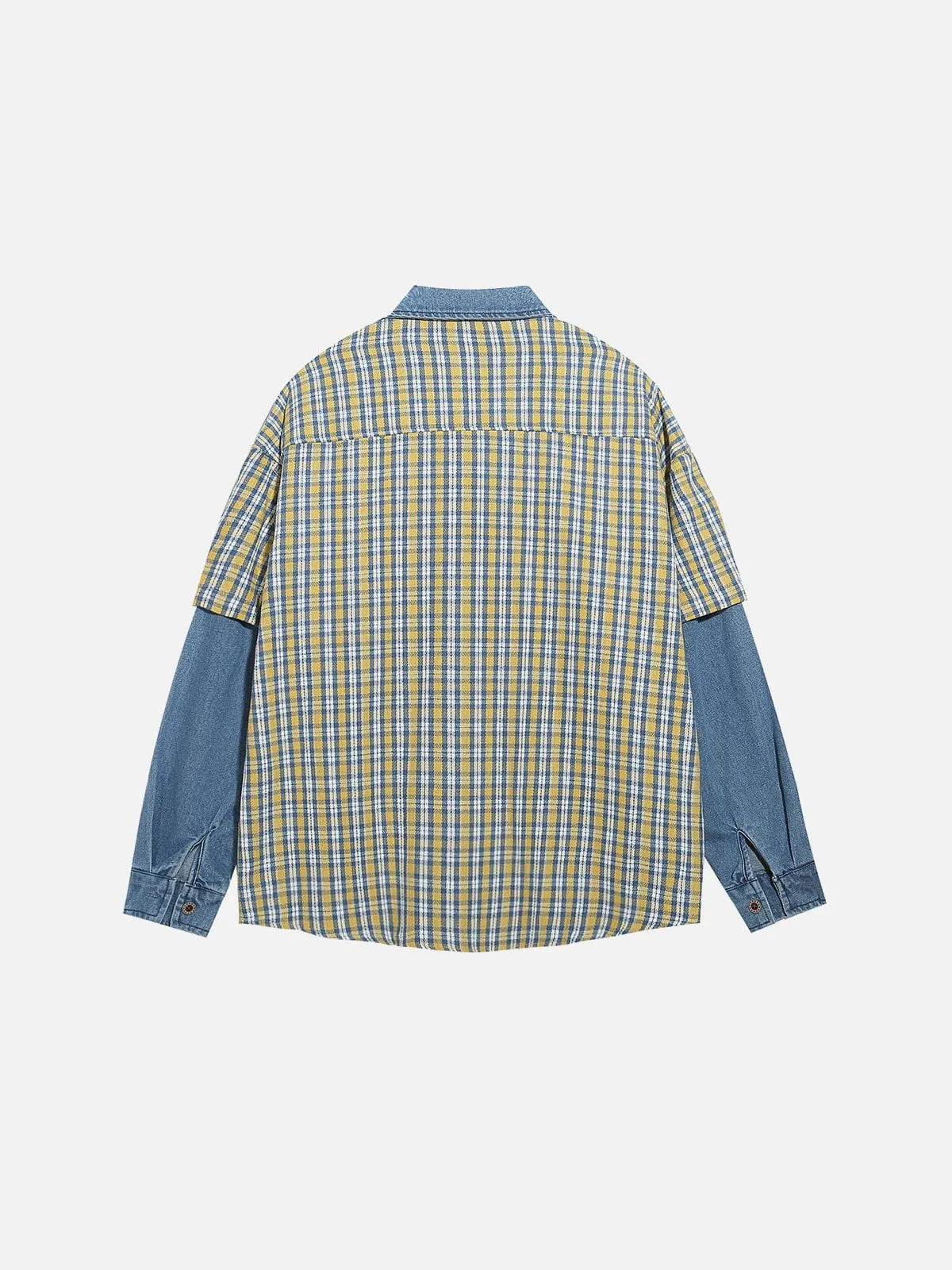 Aelfric Eden Denim Plaid Long Sleeve Shirt