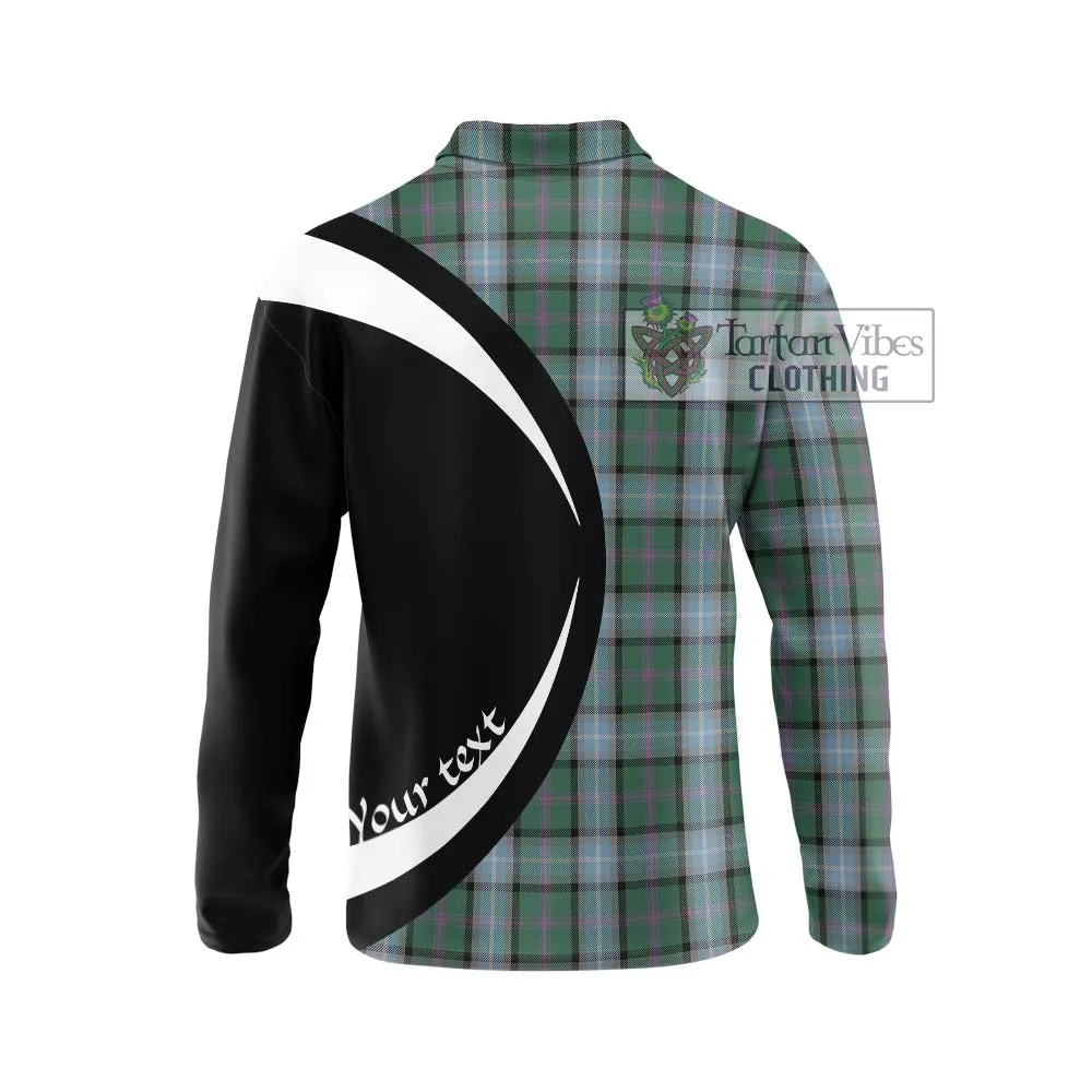 Alexander of Menstry Hunting Tartan Long Sleeve Polo Shirt with Family Crest Circle Style