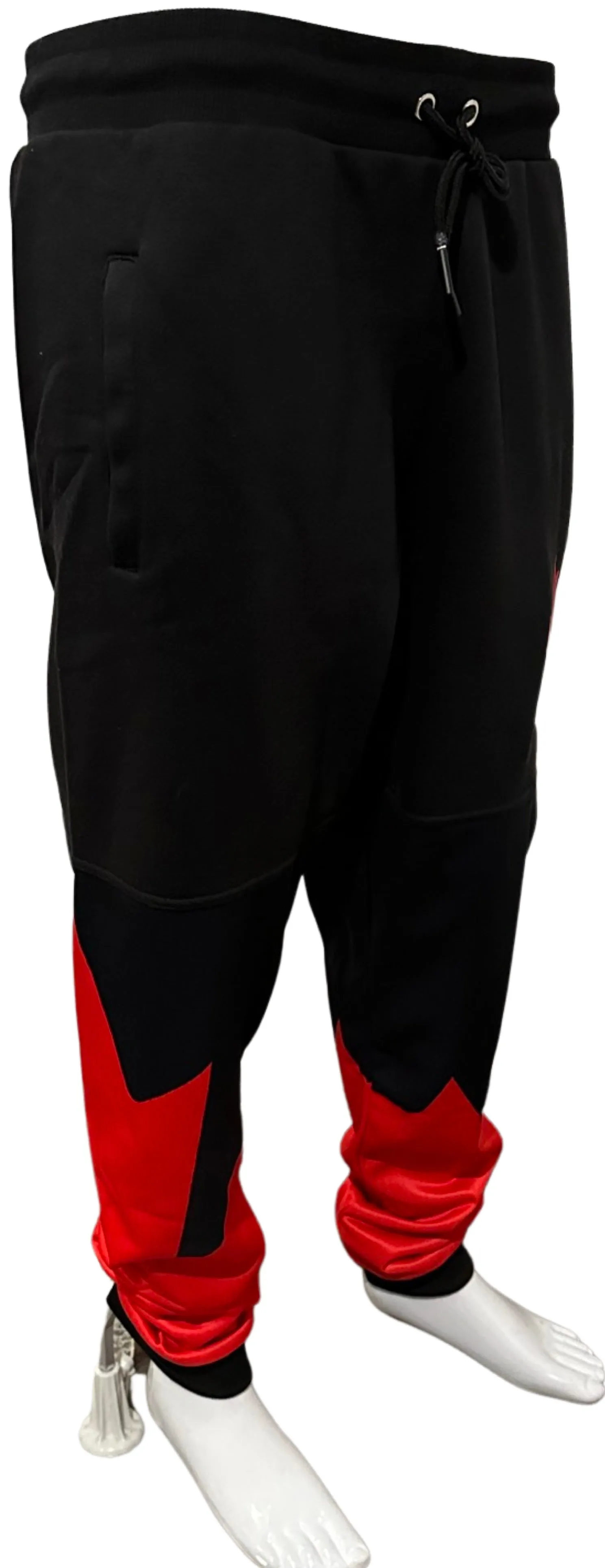 ^ALL HEART^ CANADIAN WORLD JUNIOR HOCKEY (BLACK-RED) JOGGER SWEATPANTS