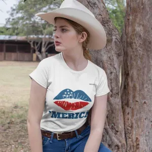 American Patriotic Lips 'Merica T-shirt