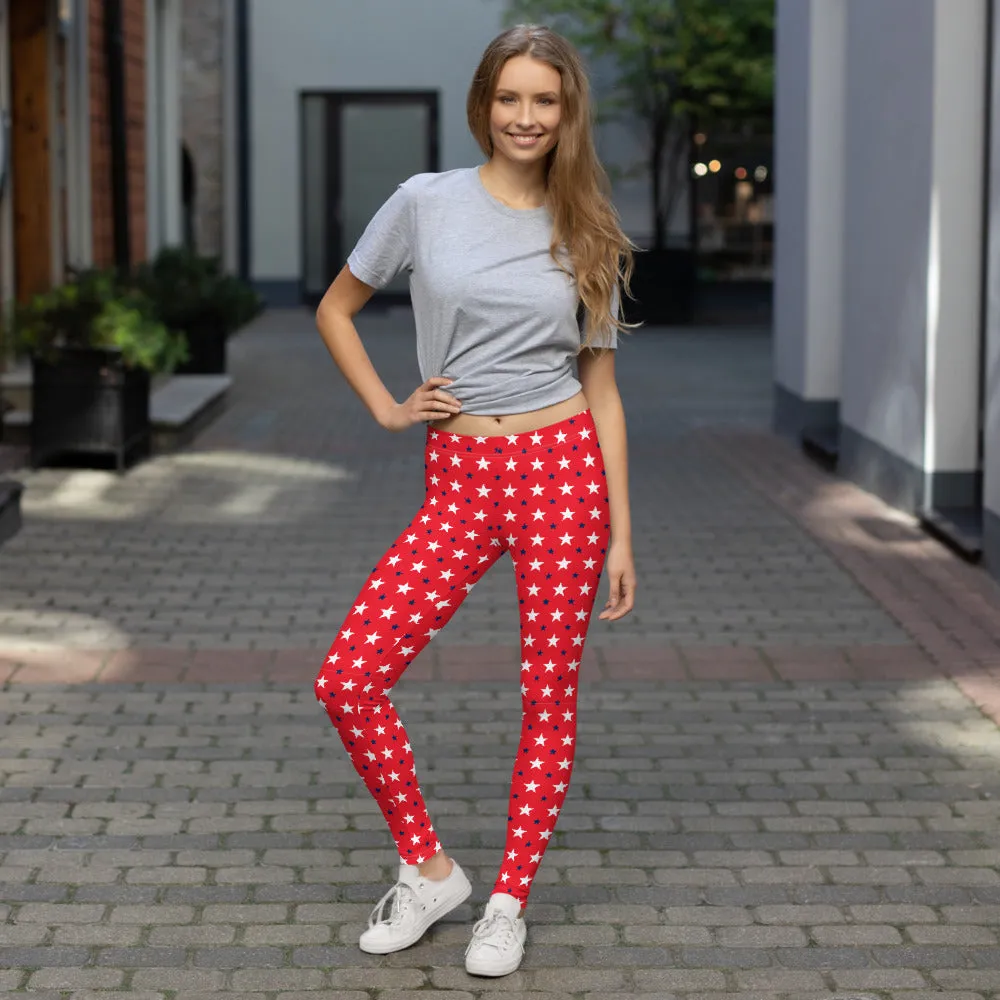 Americana Stars Red Leggings