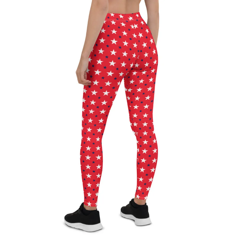 Americana Stars Red Leggings