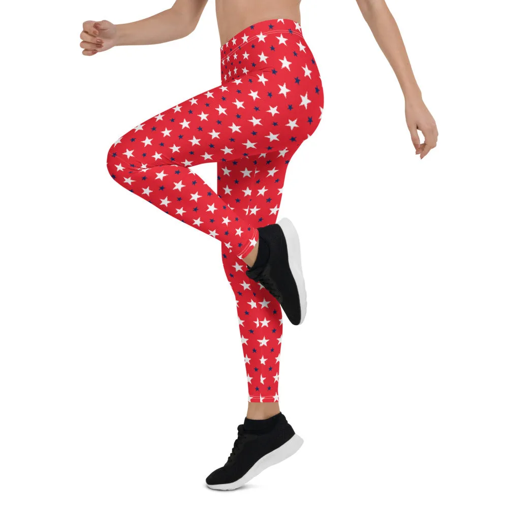 Americana Stars Red Leggings