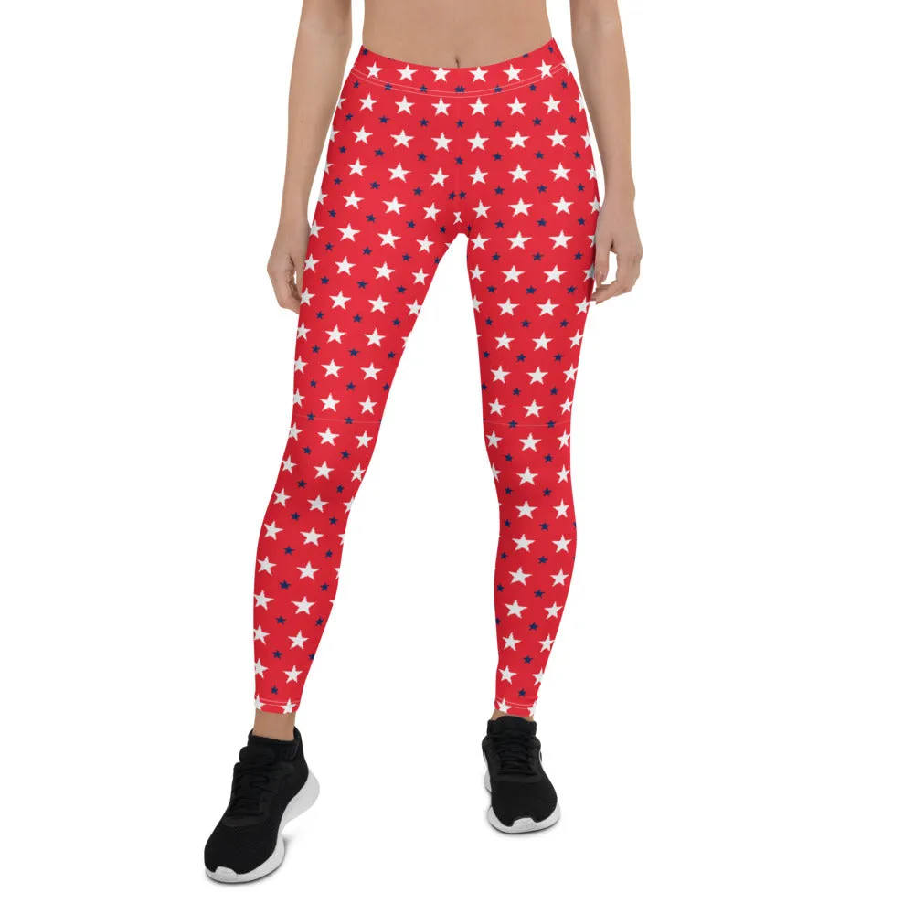 Americana Stars Red Leggings