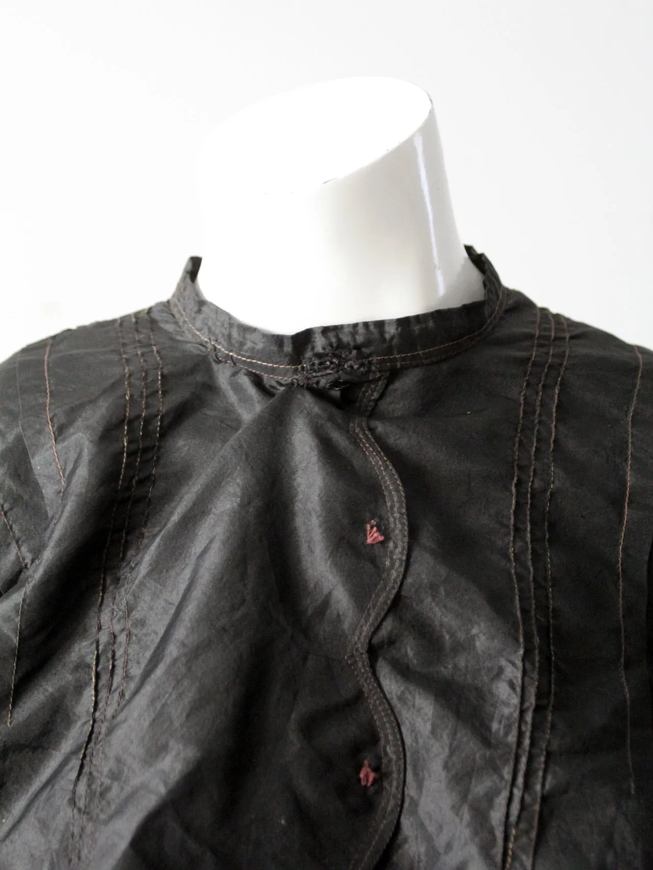 antique Victorian black silk blouse