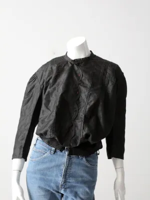 antique Victorian black silk blouse