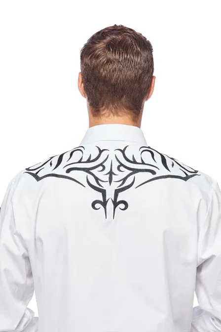 Avalon Men's White Embroidered Shirt