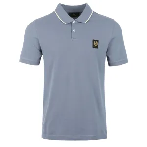 Belstaff Tipped Short Sleeve Polo Shirt in Blue Flint