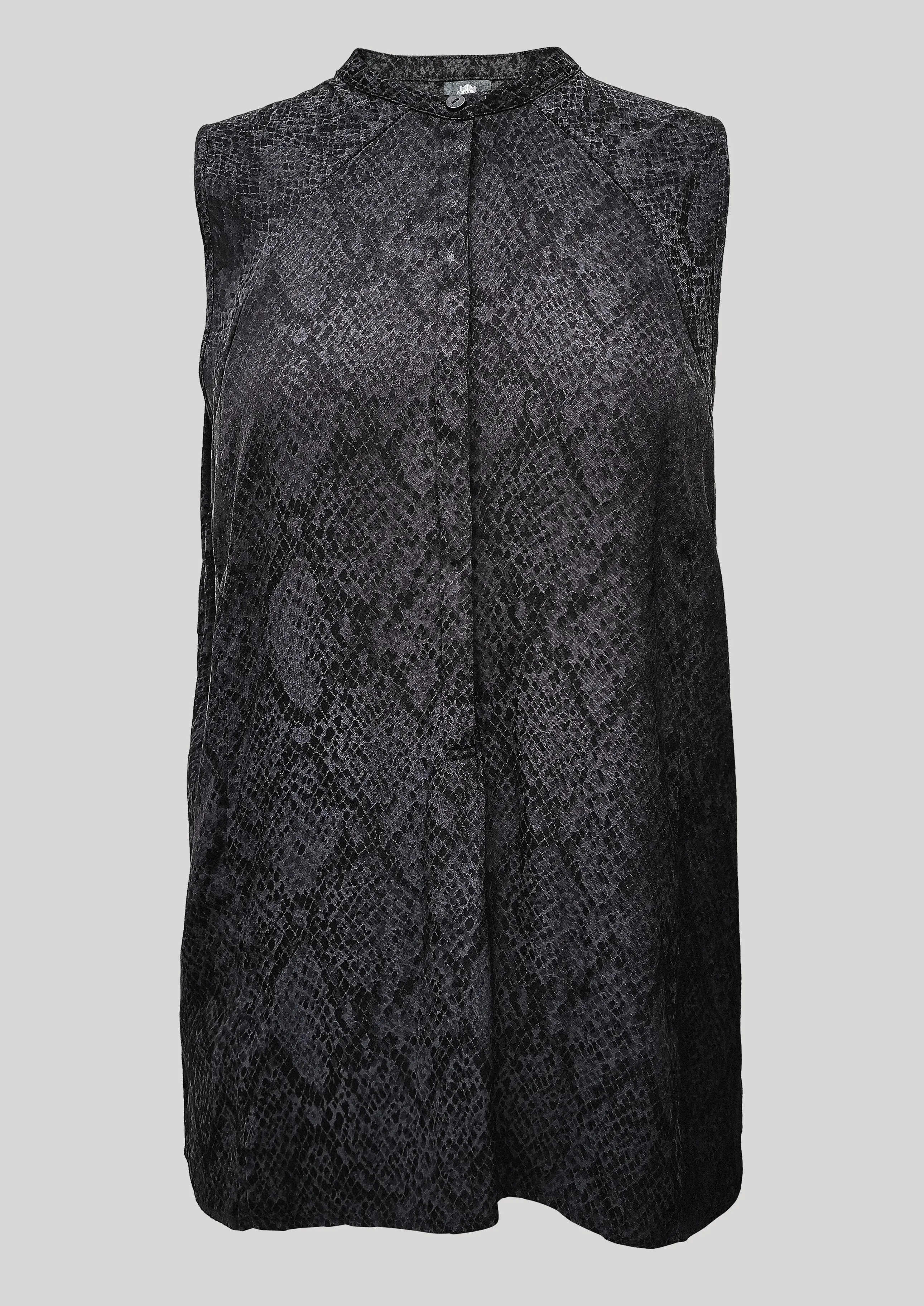 BLOUSE SLEEVELESS - JACQUARD SATIN black snake