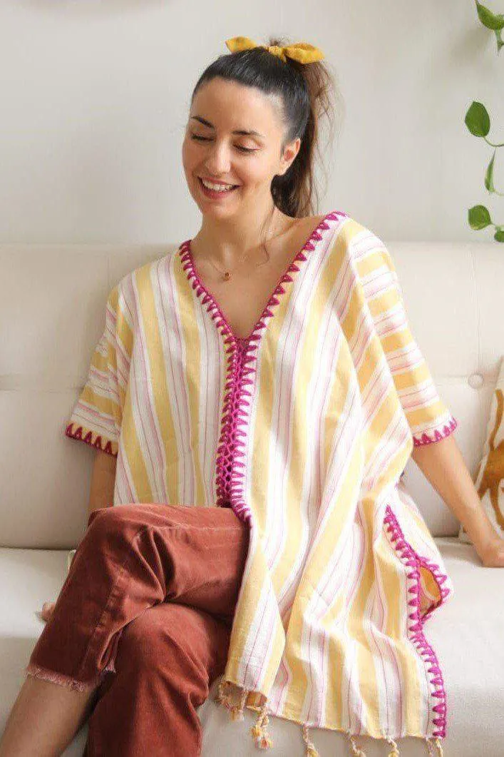 BOHO MUSTARD Stitched Kaftan