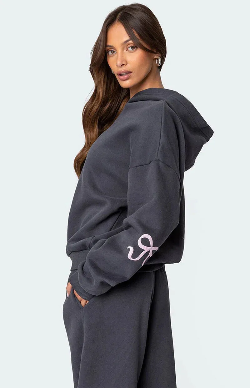 BOW DETAIL HOODIE & SWEATPANTS SET