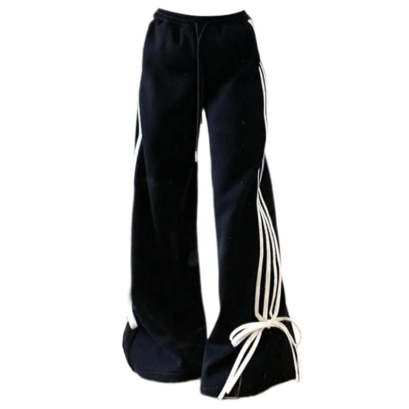 Bow Tie Side Stripe Pants