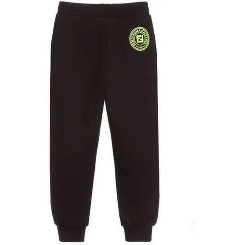 Boys Black Logo Sweatpants