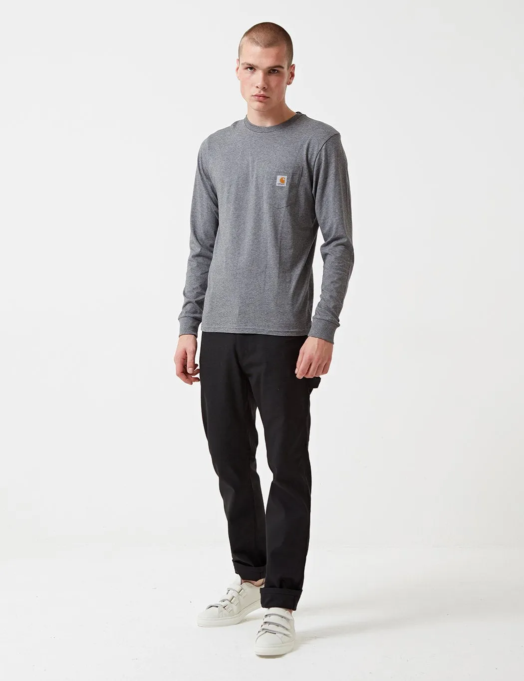 Carhartt Pocket Long Sleeve T-Shirt - Dark Grey