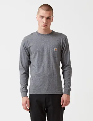 Carhartt Pocket Long Sleeve T-Shirt - Dark Grey