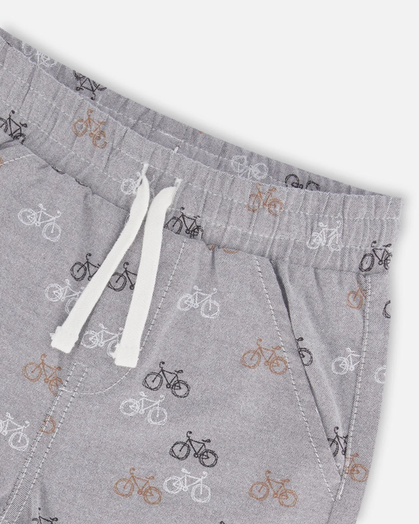 Chambray Short Dark Grey Printed Bicycle