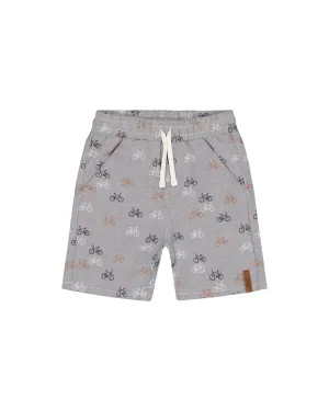 Chambray Short Dark Grey Printed Bicycle