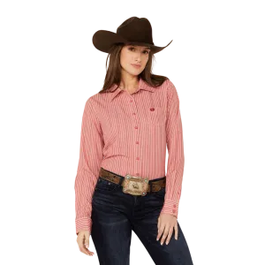 Cinch Women's Striped Core Red Shirt