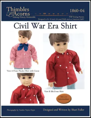 Civil War Shirt 18" Doll Clothes Pattern