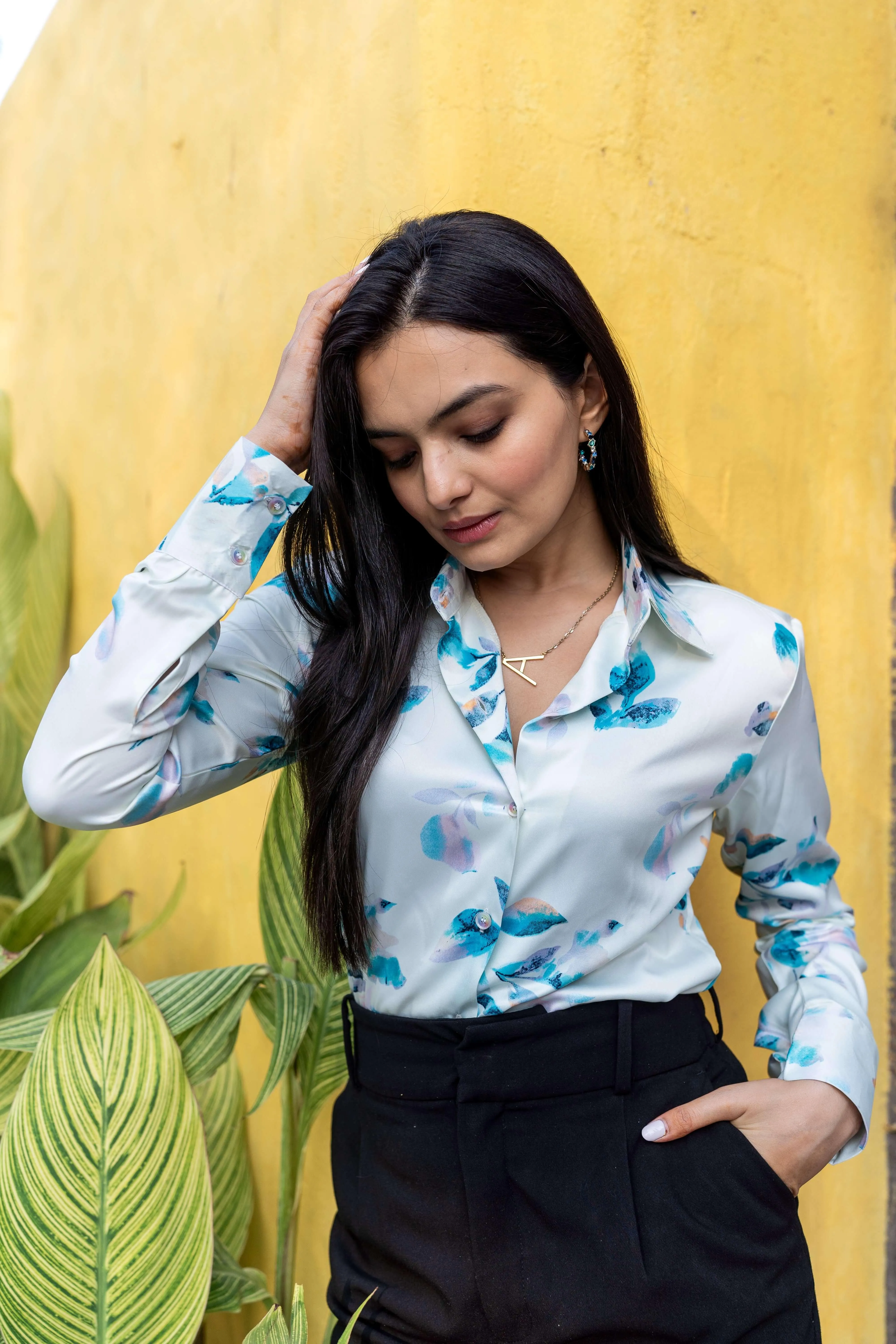 Classic Blue & White Floral Shirt