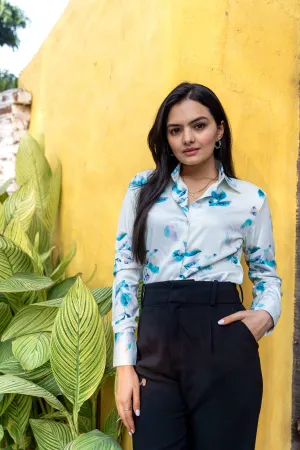 Classic Blue & White Floral Shirt