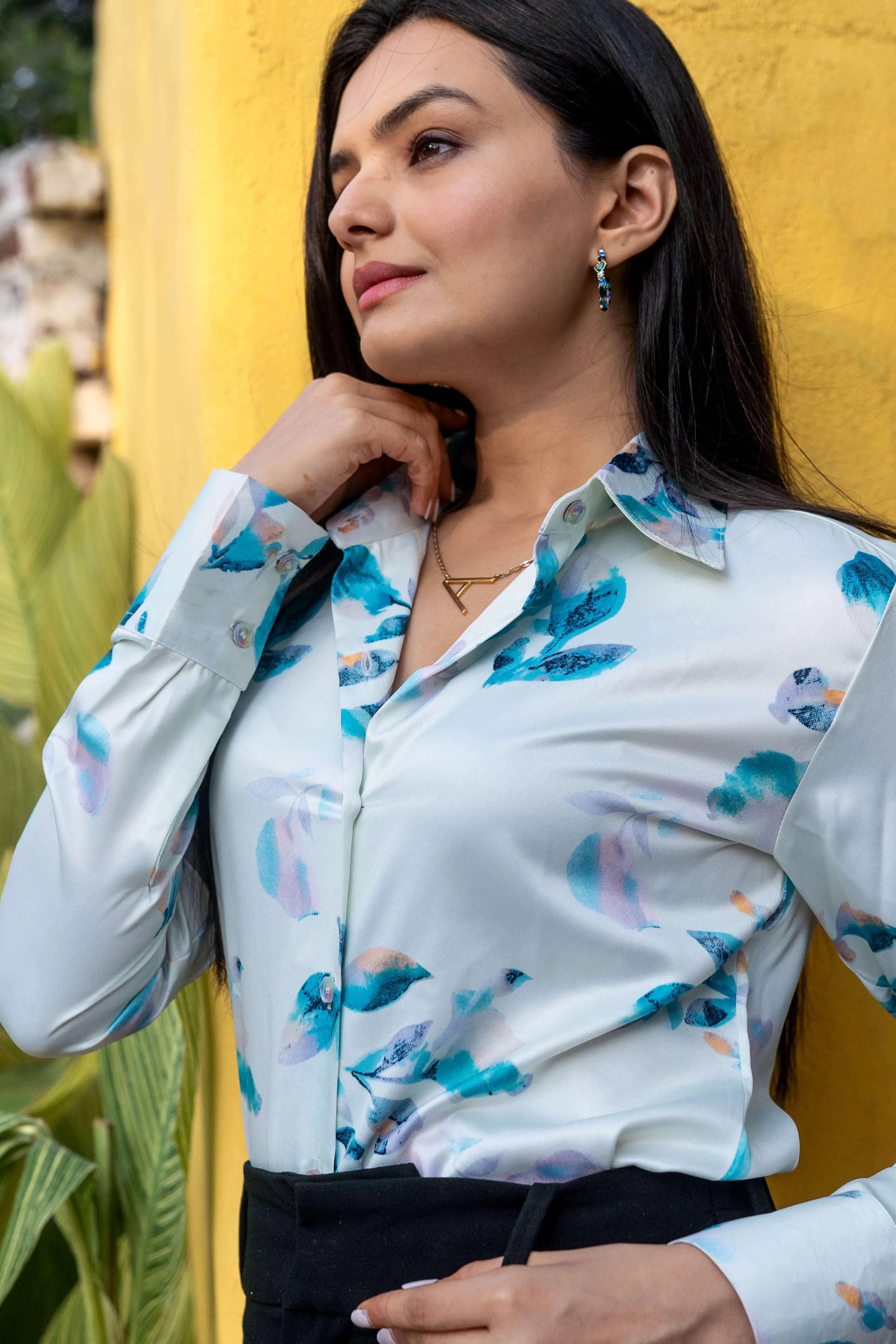 Classic Blue & White Floral Shirt