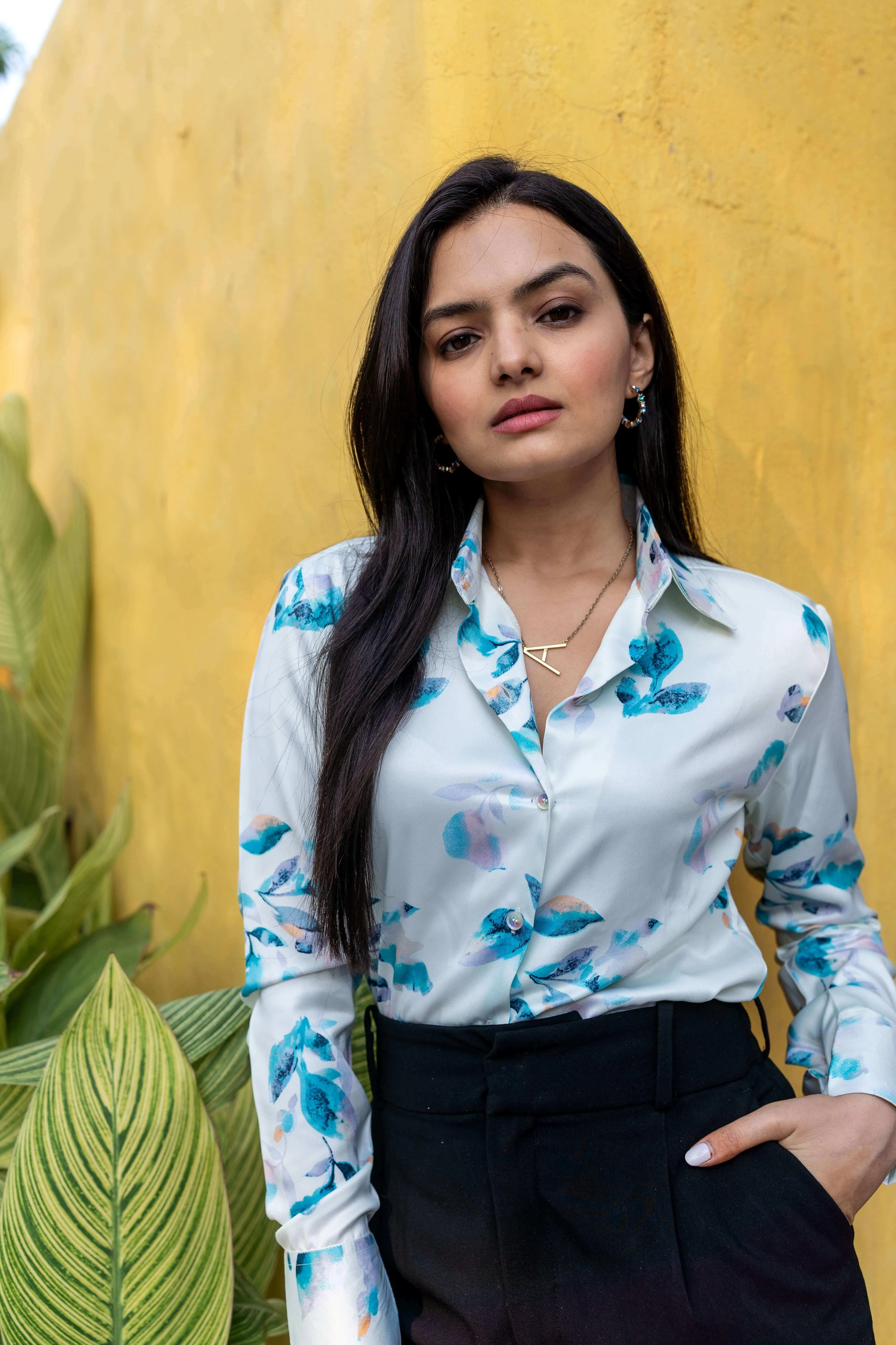 Classic Blue & White Floral Shirt