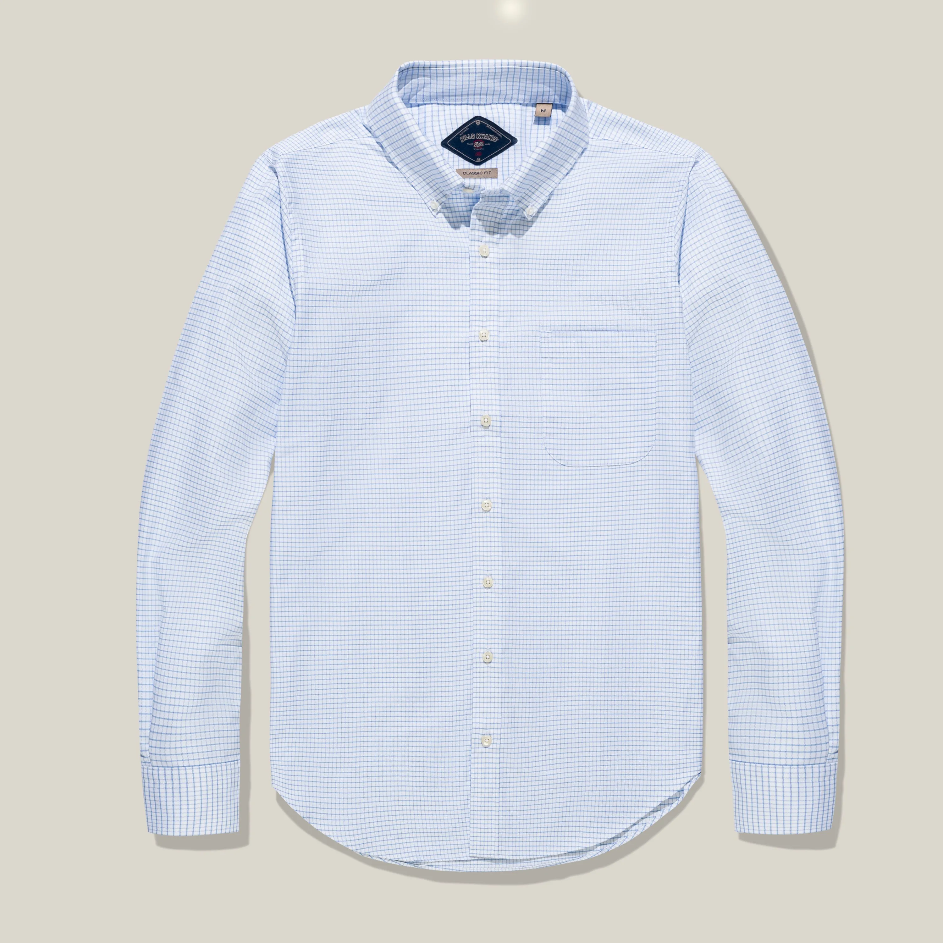 Classic Fit Shirt Light Blue Grid Oxford