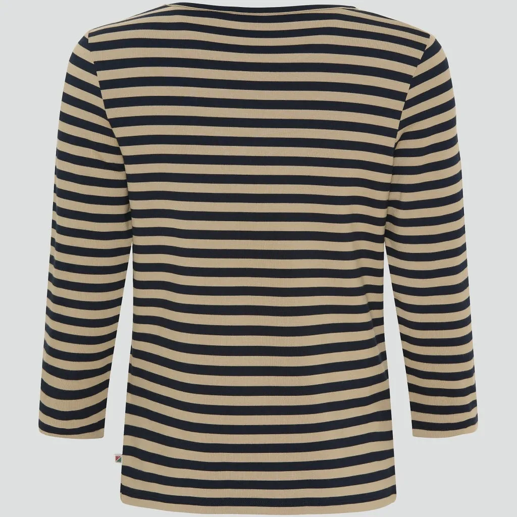 Cleo 3/4 LS T-shirt - Dark Sand Stripe