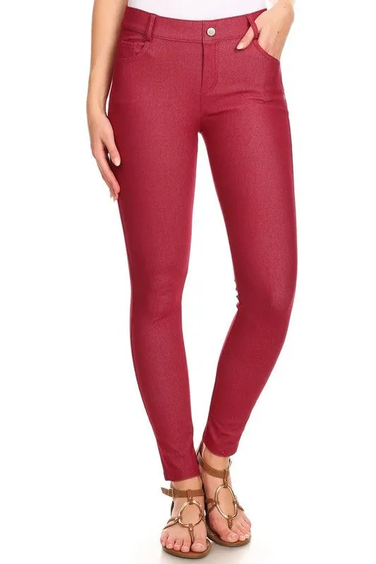 Cotton-Blend 5-Pocket Skinny Jeggings