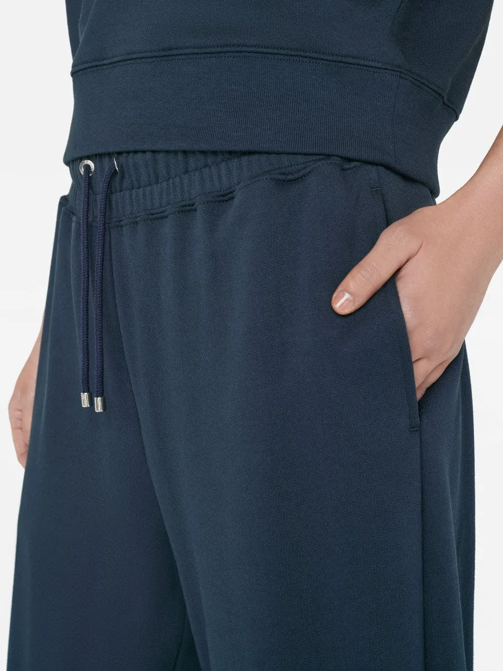 Cropped Wide Leg Sweatpant ~ Navy