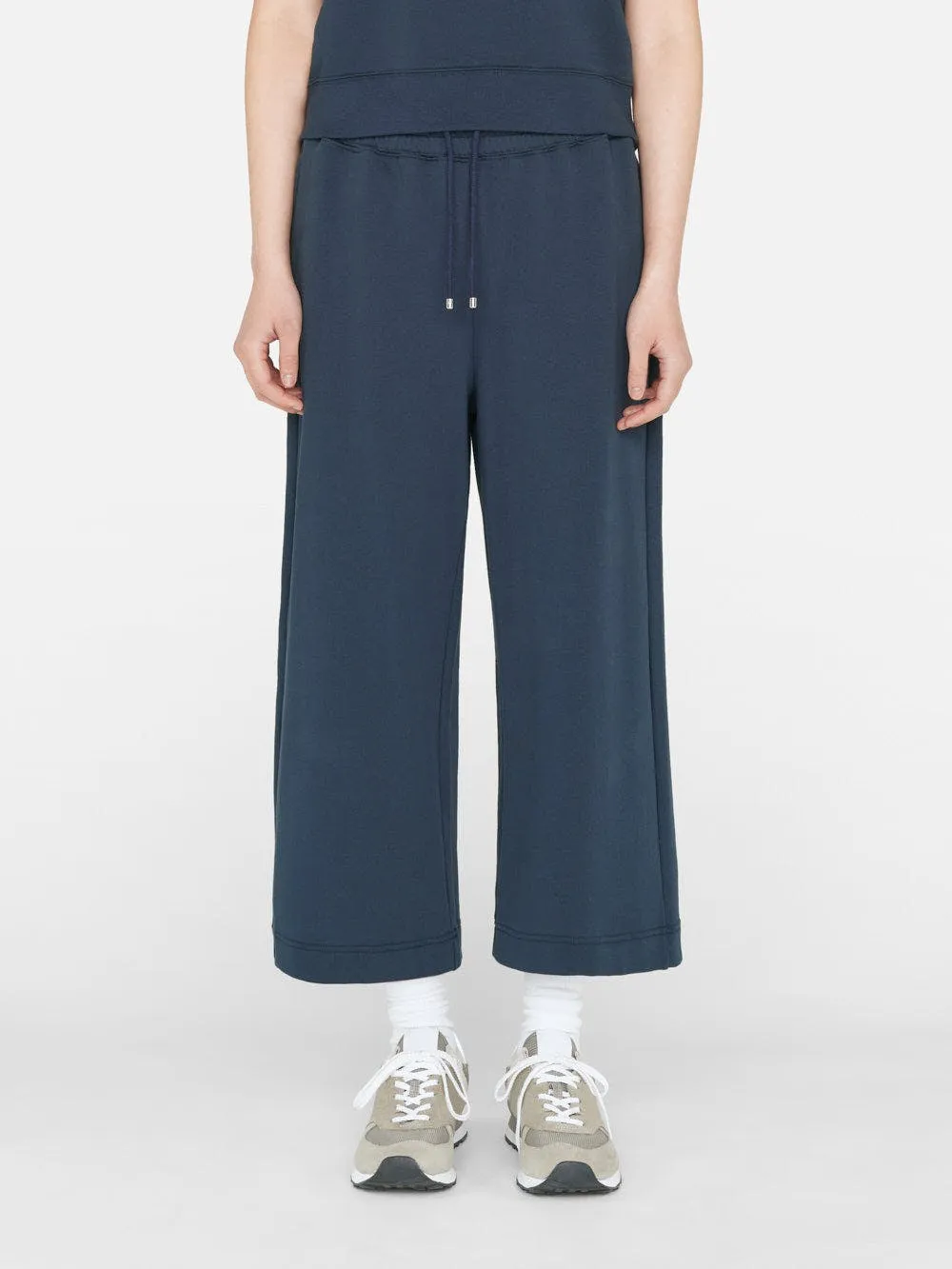 Cropped Wide Leg Sweatpant ~ Navy