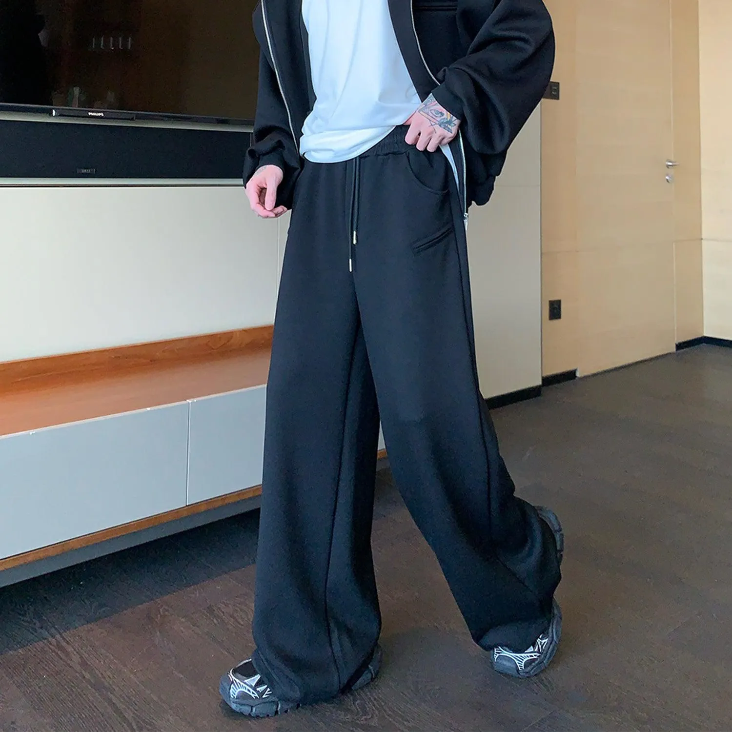 Cui Solid Color Drawstring Sweatpants