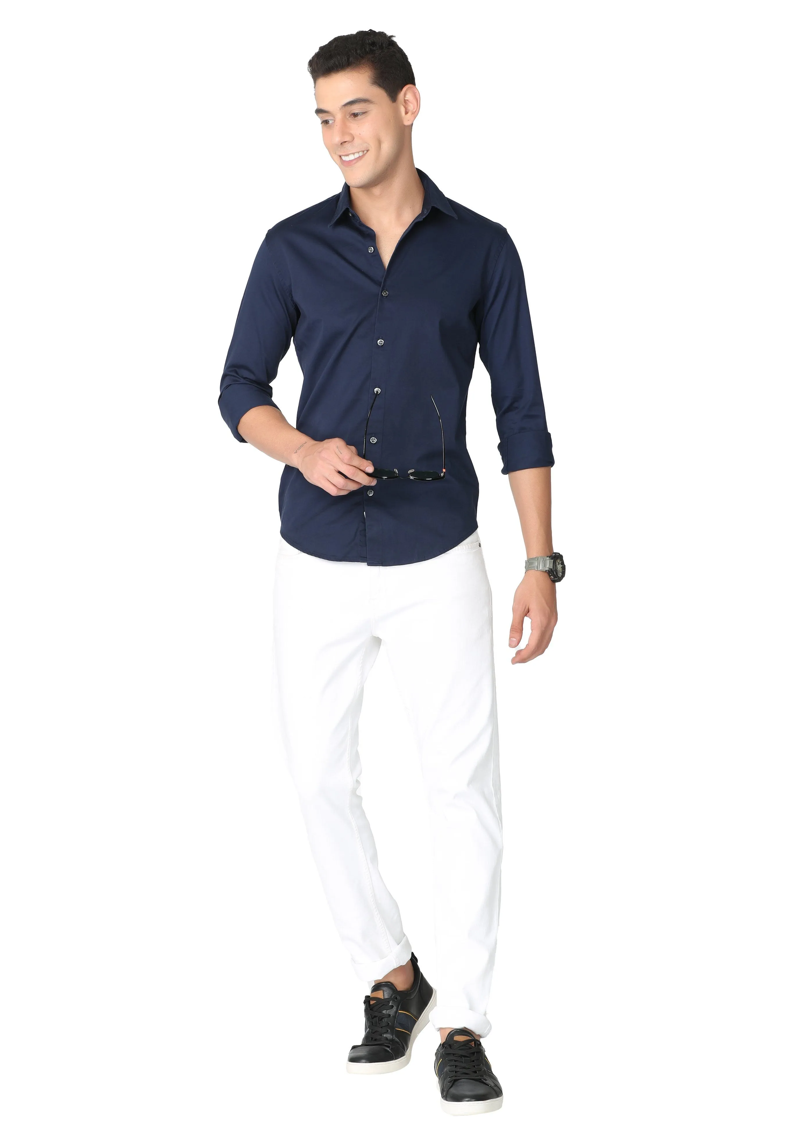 Dark Blue Stain Twill Shirt