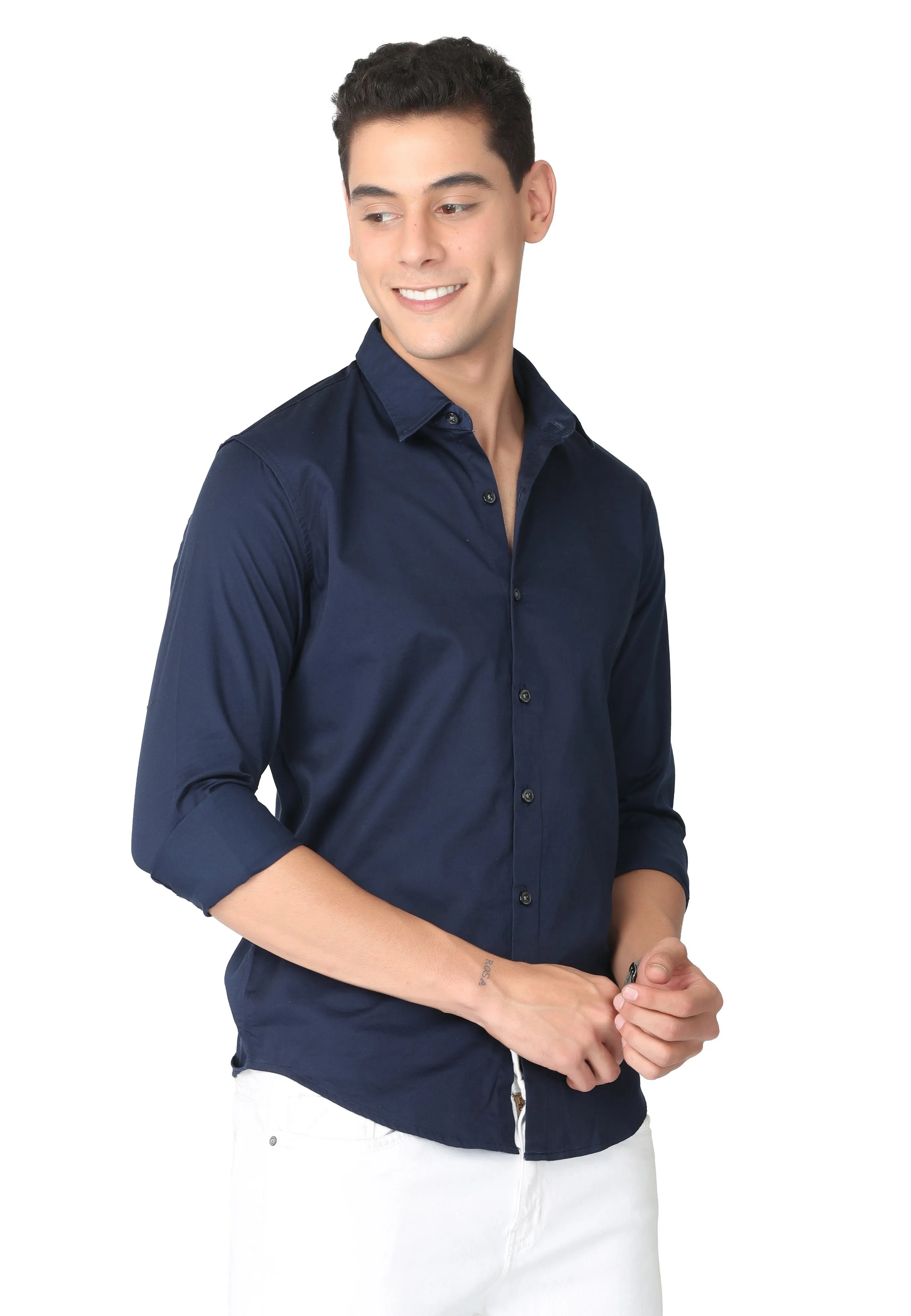 Dark Blue Stain Twill Shirt