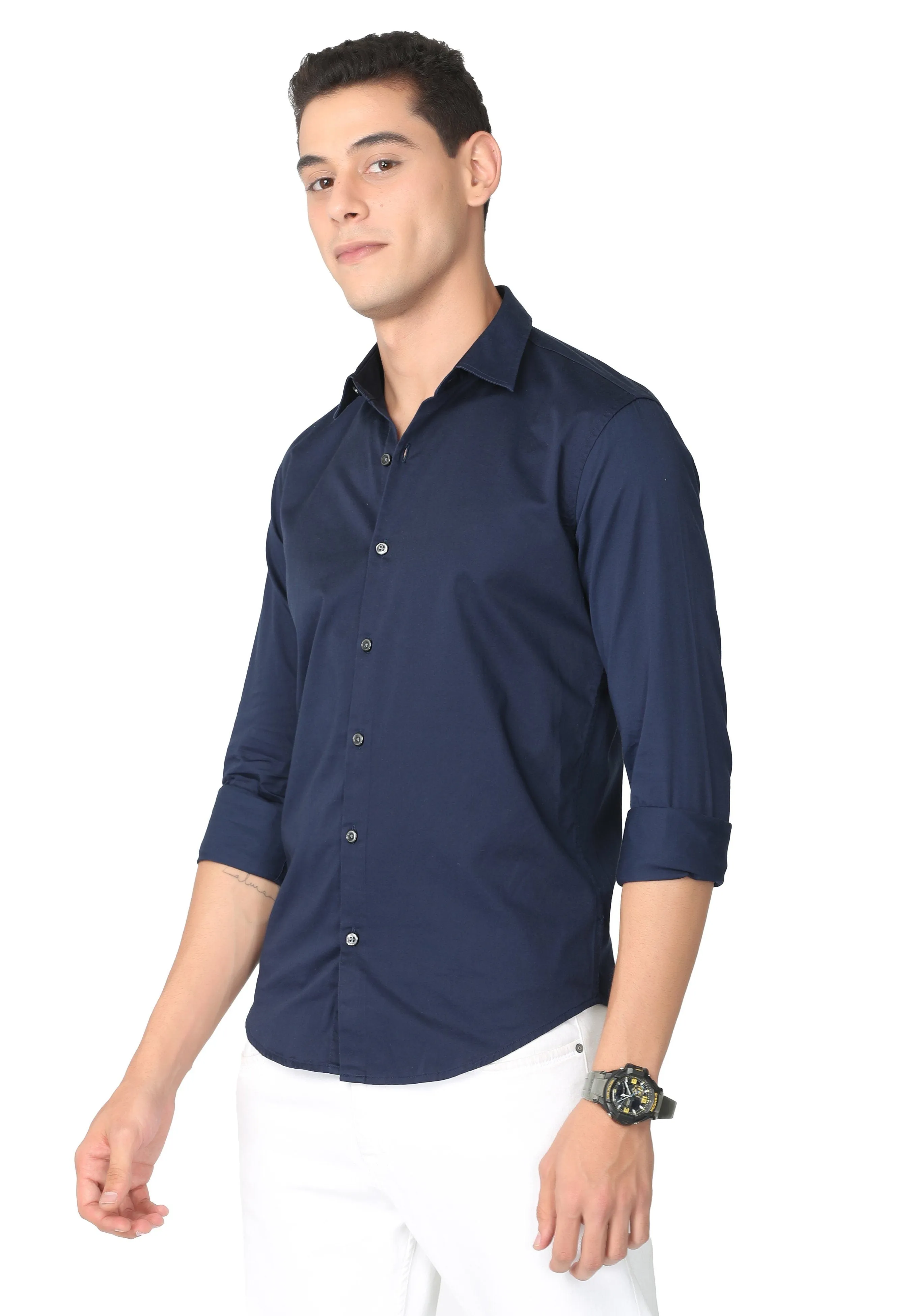 Dark Blue Stain Twill Shirt