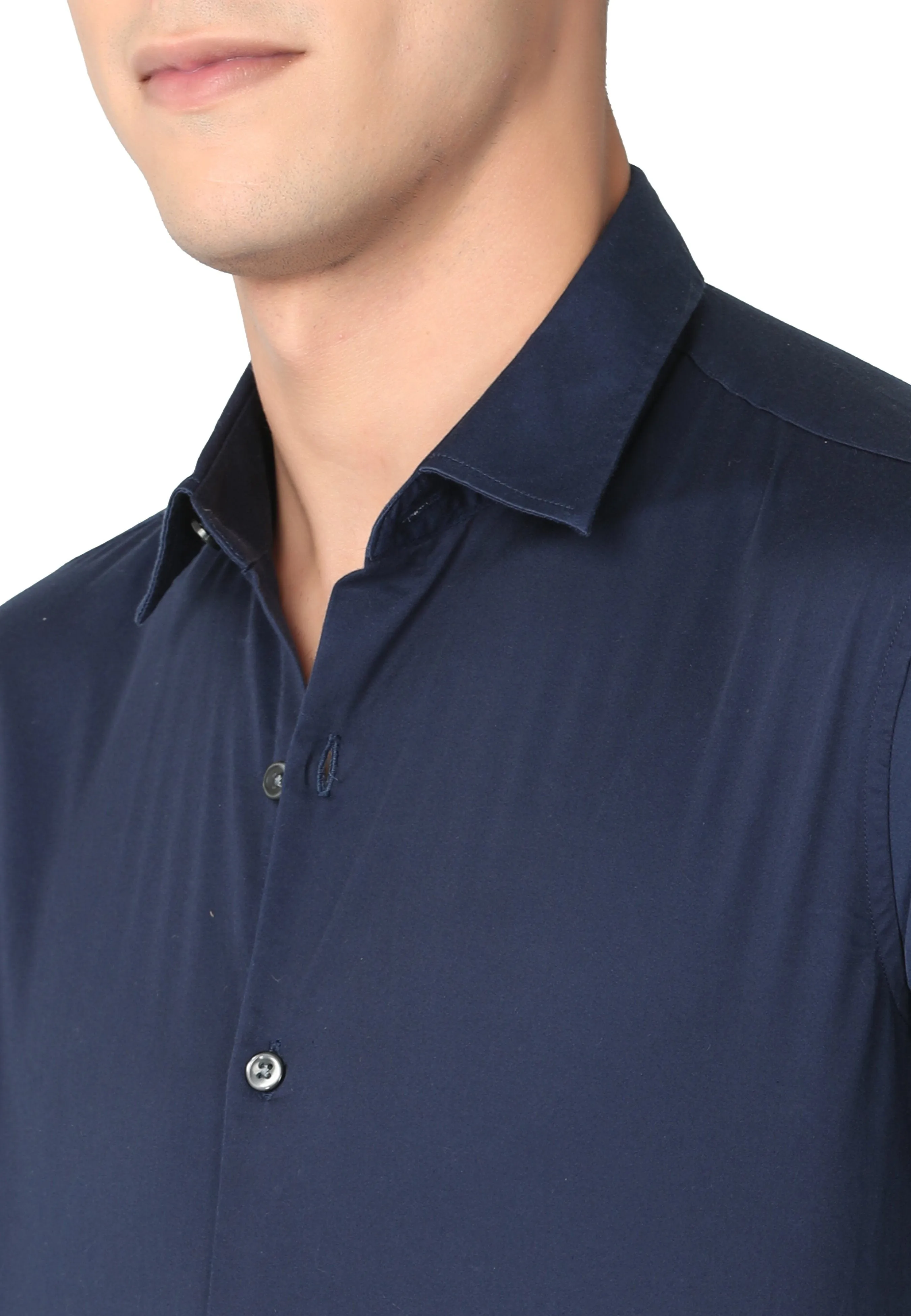 Dark Blue Stain Twill Shirt