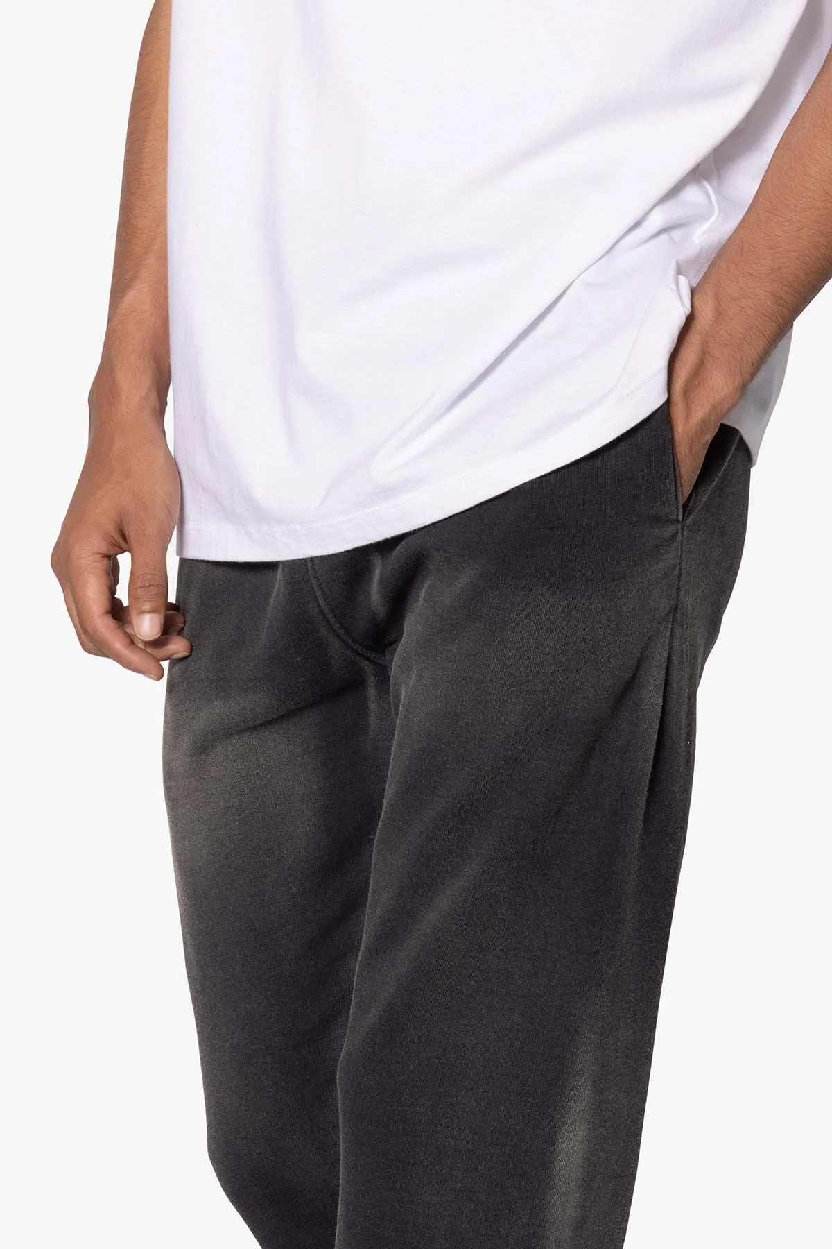 Faded Bootcut Sweatpants - Washed Black