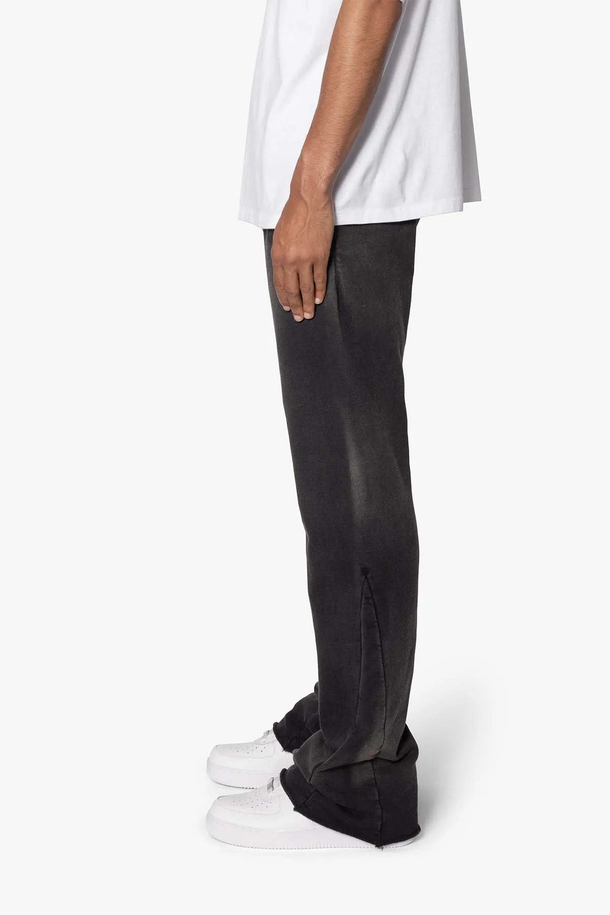 Faded Bootcut Sweatpants - Washed Black