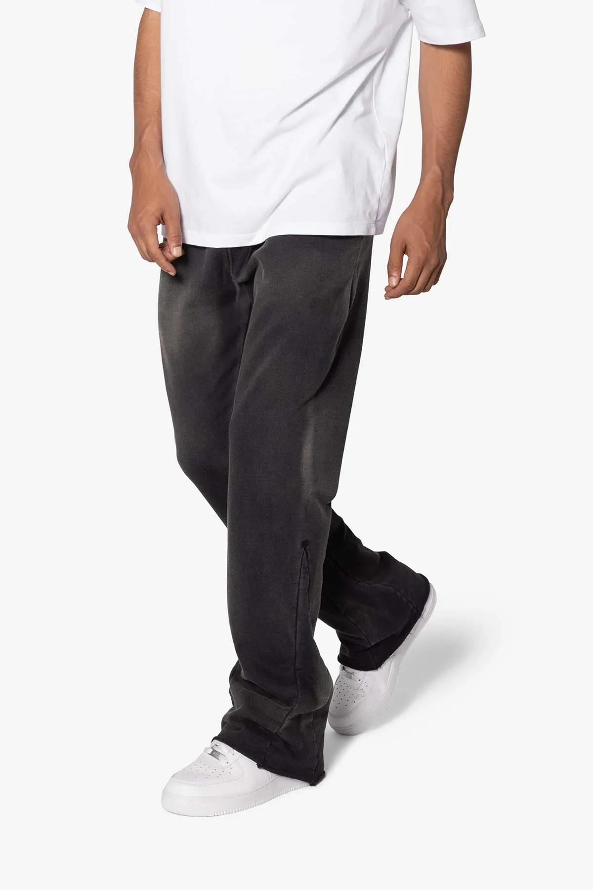 Faded Bootcut Sweatpants - Washed Black