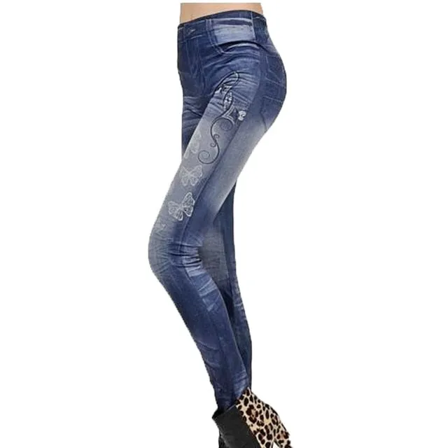 Fashion Classic Stretchy Slim Leggings Sexy imitation Jean Skinny Jeggings Skinny Pants Plus Size