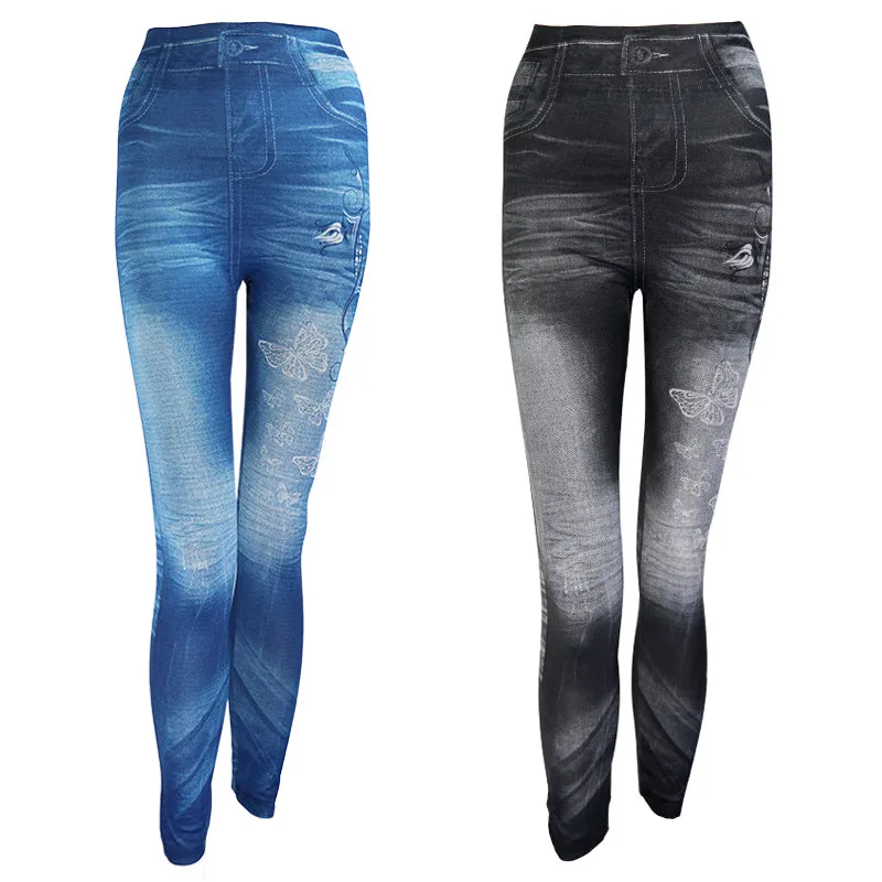 Fashion Classic Stretchy Slim Leggings Sexy imitation Jean Skinny Jeggings Skinny Pants Plus Size