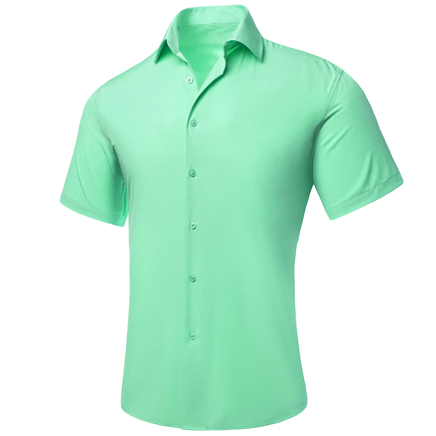 Green Solid Men's Short Sleeve Shirt