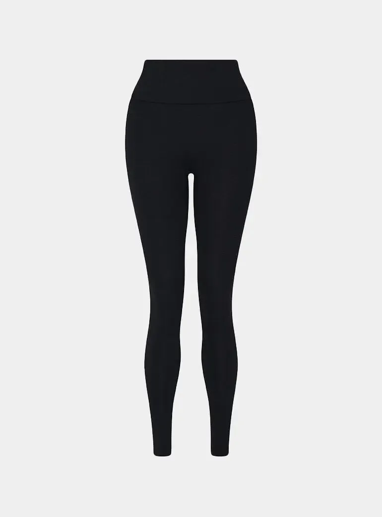 High Waisted Leggings - Marl Black