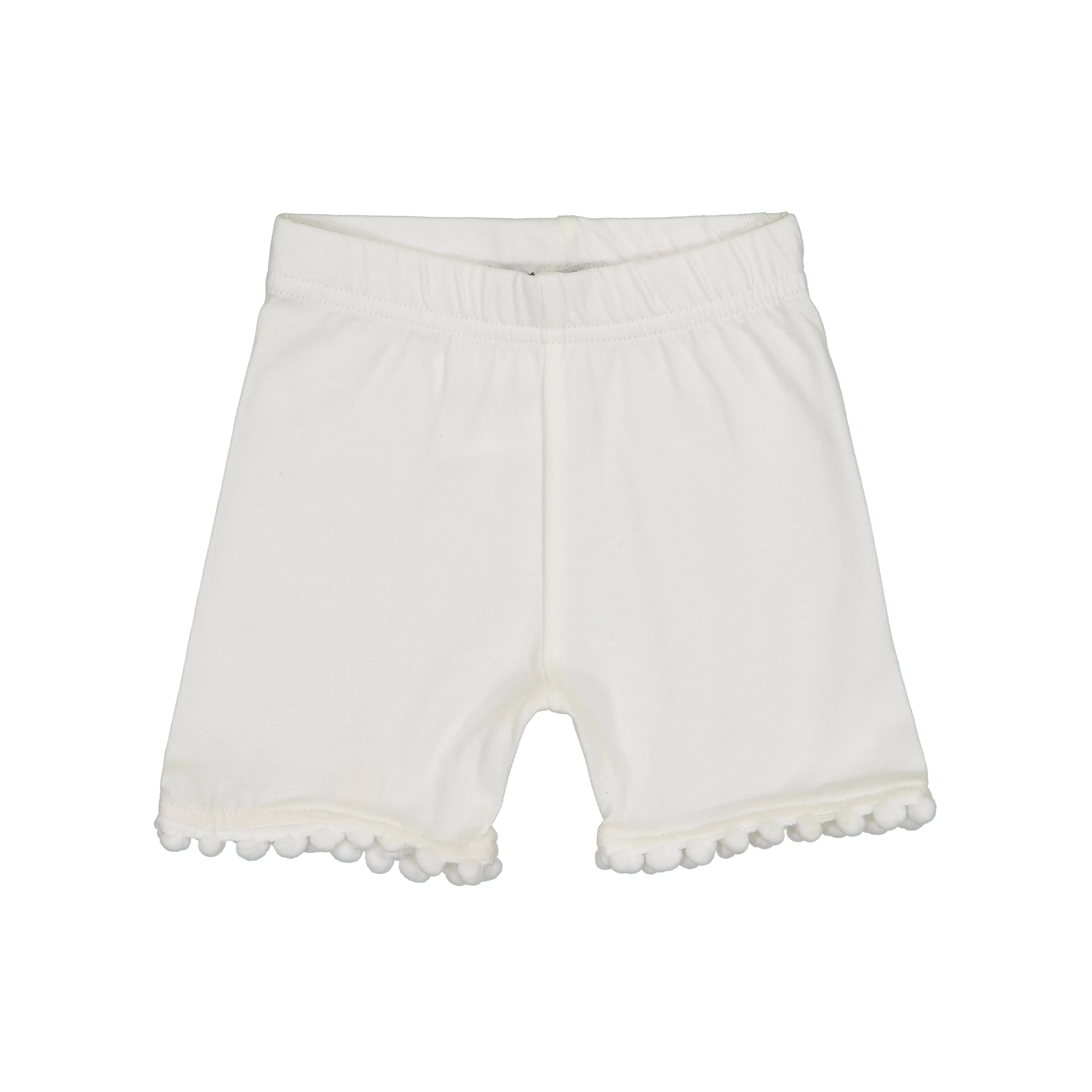 Ivory Pompom Trim Shorties