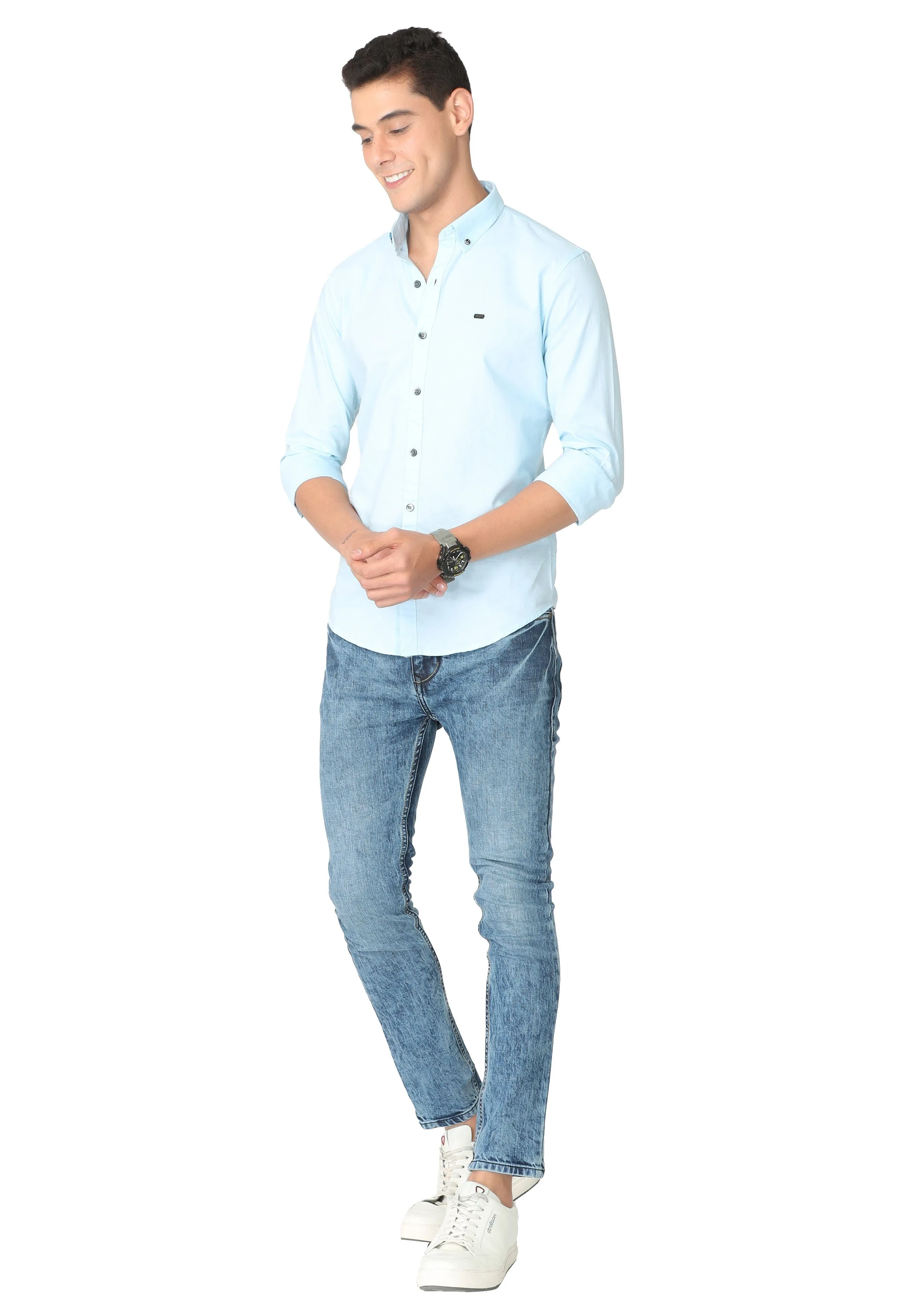 Light Blue Stain Twill Shirt