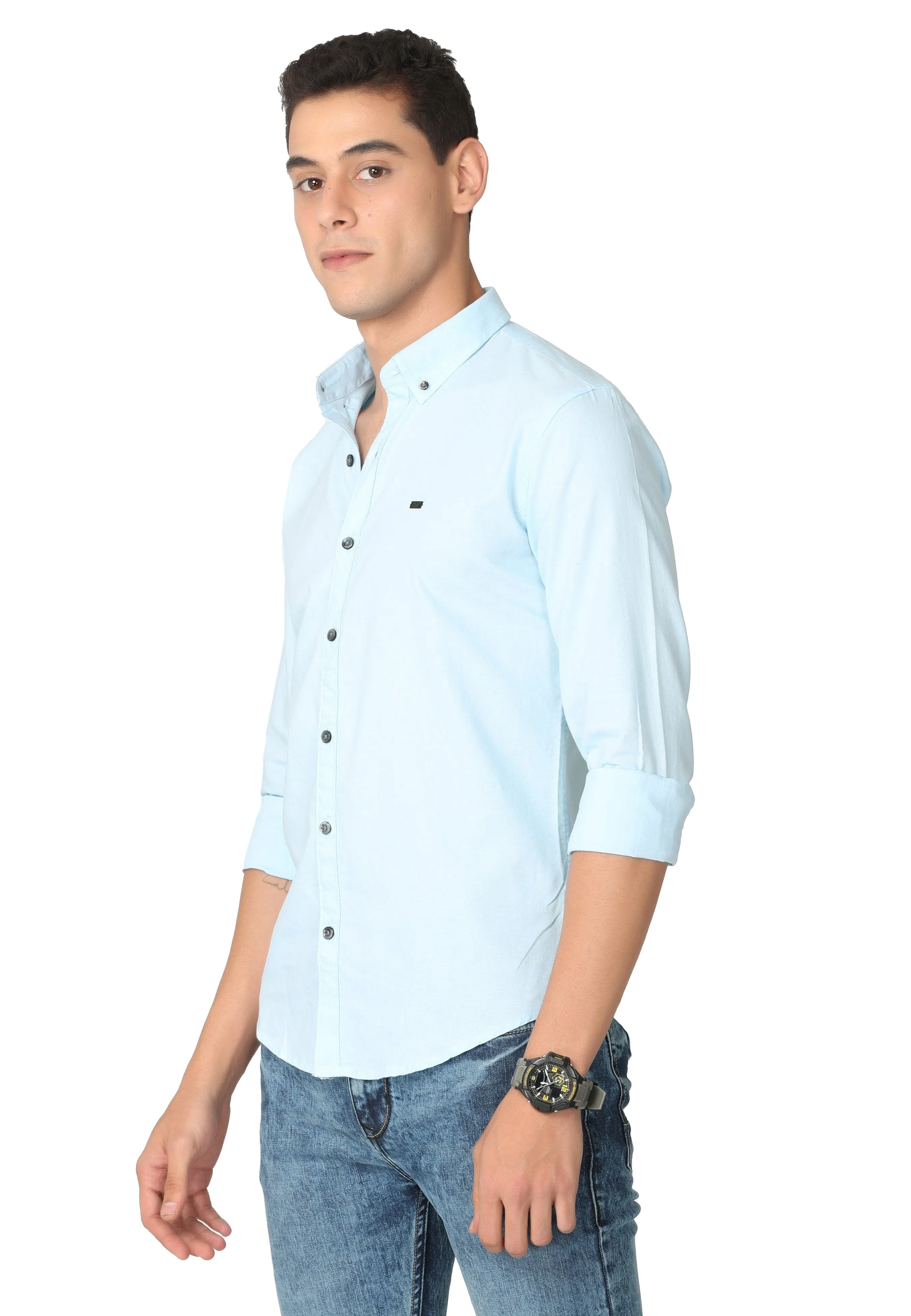 Light Blue Stain Twill Shirt