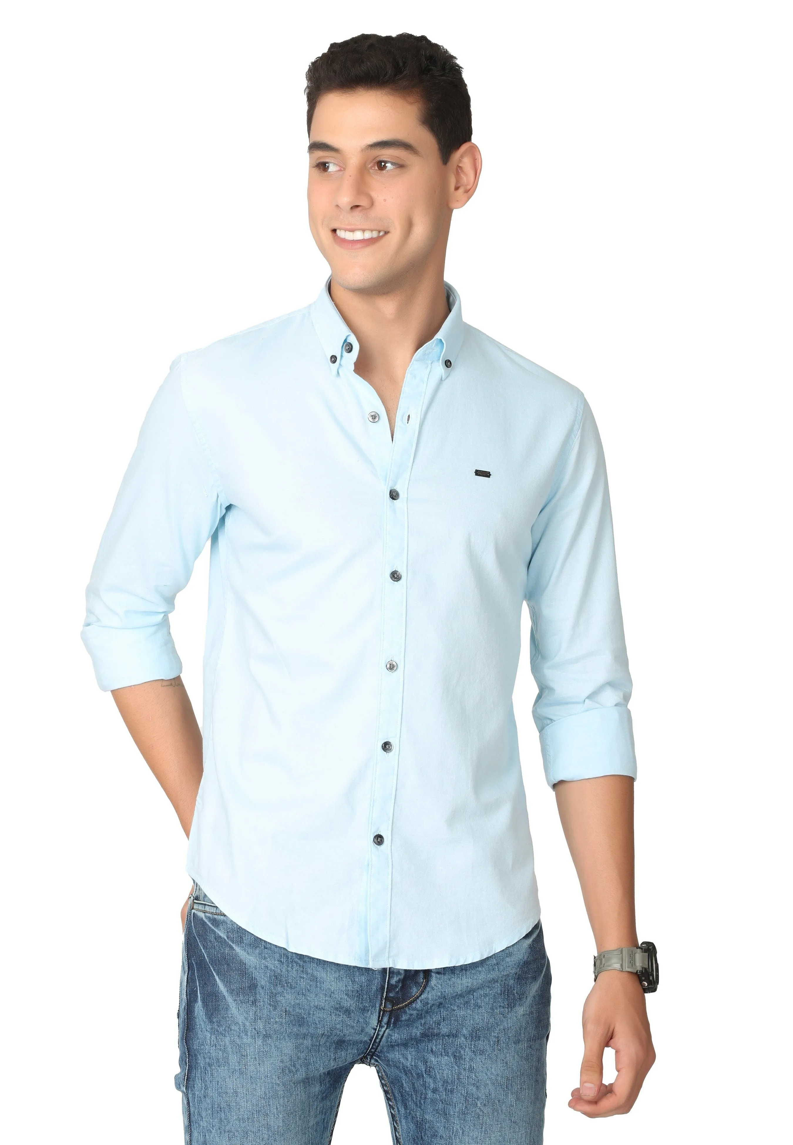 Light Blue Stain Twill Shirt