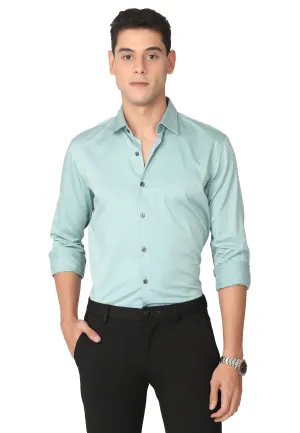 Light Green Stain Twill Formal Shirt